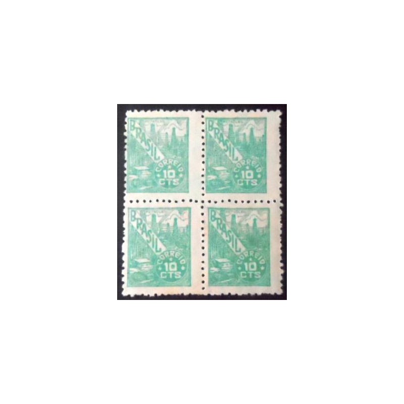 Imagem da quadra de selos postais do Brasil 1948 Petróleo 10 N