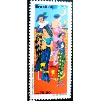 Selo postal do Brasil de 1988 Artes Cênicas N anunciado