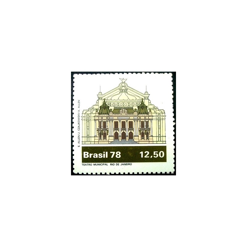 Imagem do selo postal do Brasil de 1978 Teatro Municipal Rio de Janeiro M anunciado