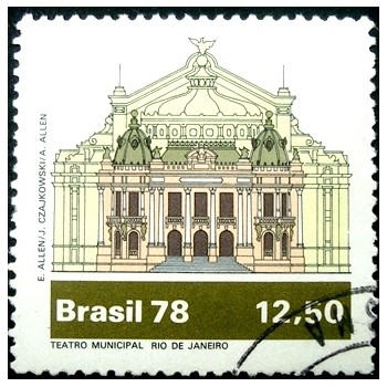 Imagem similar à do so selo postal do Brasil de 1978 Teatro Municipal Rio de Janeiro U