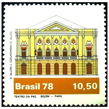 Selo postal do Brasil de 1978 Teatro da Paz M anunciado