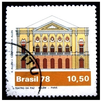 Imagem similar à do selo postal do Brasil de 1978 Teatro da Paz U anunciado