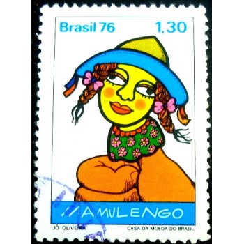 Imagem similar à do selo postal do Brasil de 1976 Menina U anunciado