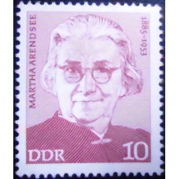 Imagem do selo postal anunciado da Alemanha Oriental de 1975 Martha Arendsee