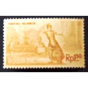 Imagem do selo postal da Indonésia de 1961 Bali Dancer