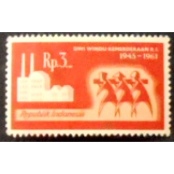 Selo postal da Indonésia de 1961 Independence 3 anunciado