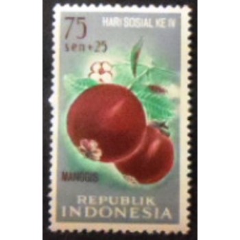 Imagem do selo postal da Indonésia de 1961 Manggis