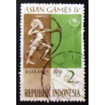 Imagem do selo postal da Indonésia de 1962 Games emblem 2 anunciado