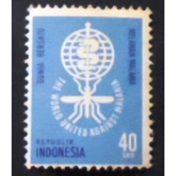 Selo postal da Indonésia de 1962 Anopheles Mosquito 40 anunciado