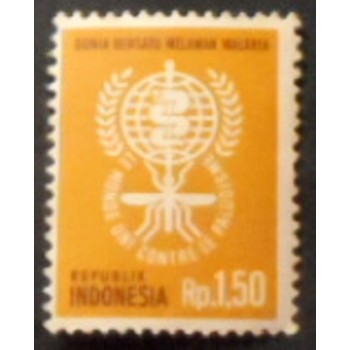 Selo postal da Indonésia de 1962 Anopheles Mosquito 1,5 anunciado