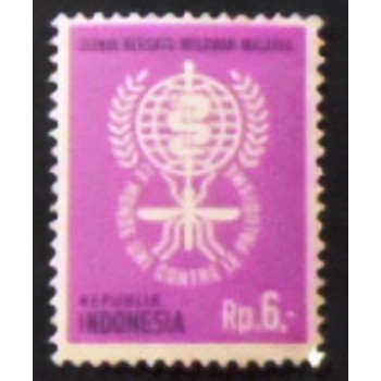 Selo postal da Indonésia de 1962 Anopheles Mosquito 6 anunciado