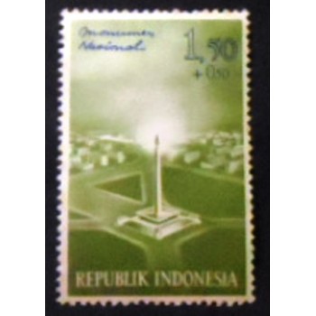 Selo postal da Indonésia de 1962 National Monument 1,50 anunciado