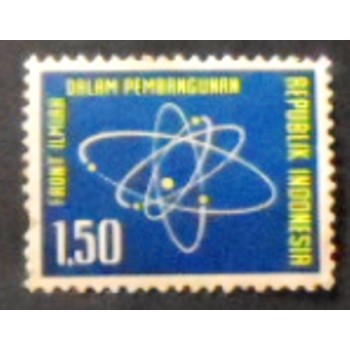 Selo postal da Indonésia de 1962 Science for Development 1,50 anunciado