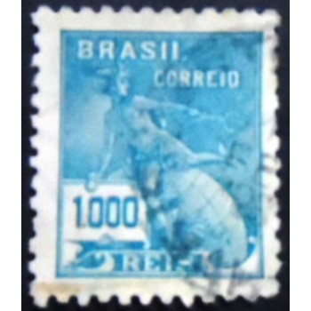 Imagem similar à do selo postal do Brasil de 1936 Mercúrio e Globo 1000 U anunciado