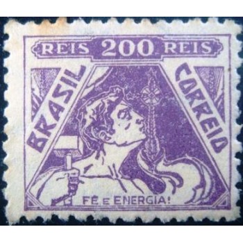 Imagem do selo postal do Brasil de 1939 Fé e Energia 200 N