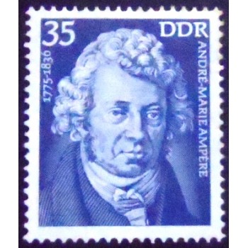 Imagem do selo postal anunciado da Alemanha Oriental de 1975 André-Marie Ampère