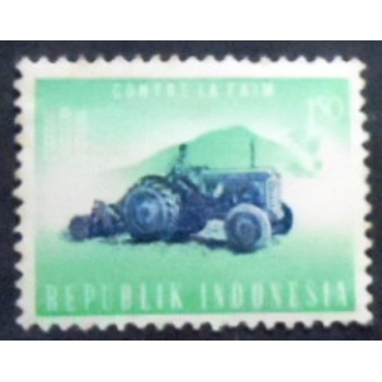 Selo postal da Indonésia de 1963 Freedom from Hunger 1,50 anunciado