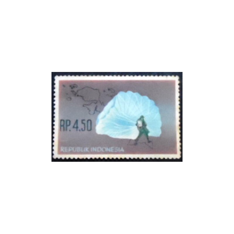 Selo postal da Indonésia de 1963 Acquisition of West Irian 4,50 anunciado