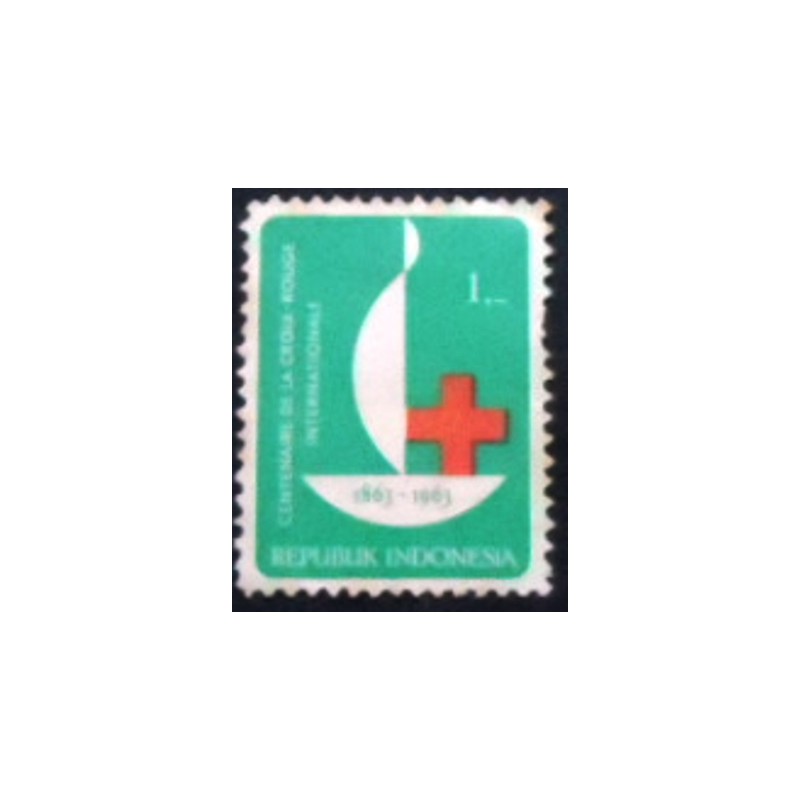 Selo postal da Indonésia de 1963 International Red Cross 1 anunciado