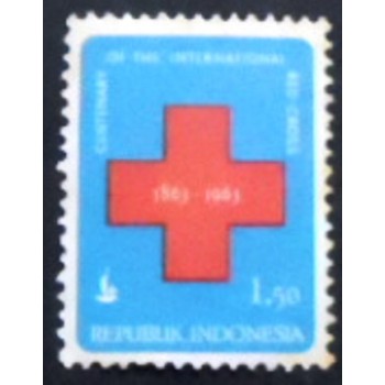 Selo postal da Indonésia de 1963 International Red Cross 1,50 aunciado