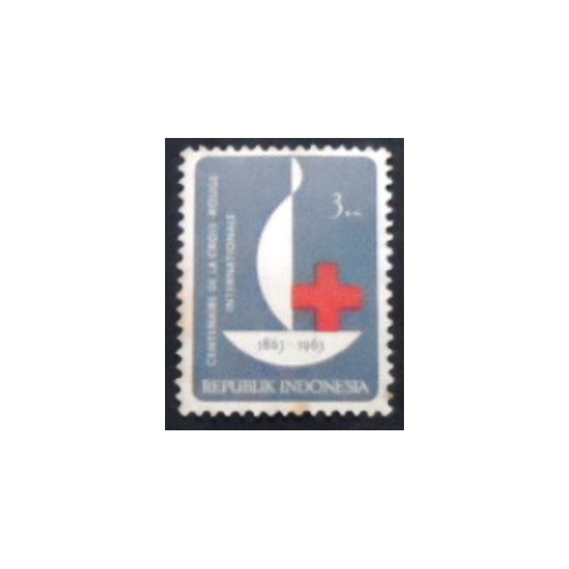 Selo postal da Indonésia de 1963 International Red Cross 3 anunciado