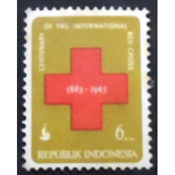 Selo postal da Indonésia de 1963 International Red Cross 6 anunciado