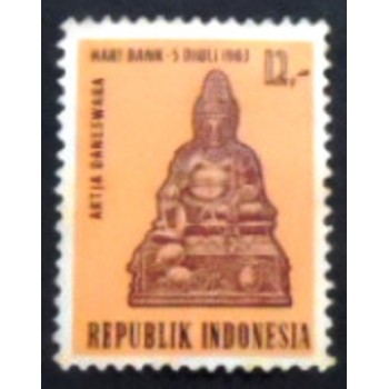 Selo postal da Indonésia de 1963 National Banking Day 12 anunciado