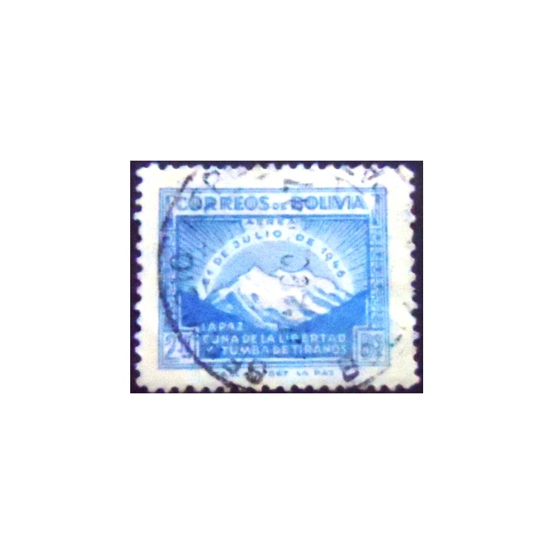 Selo postal anunciado da Bolívia de 1947 Mt. Illimani 2,50