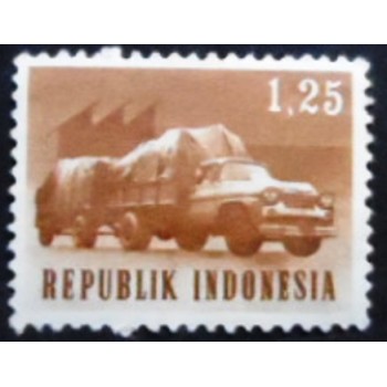 Selo postal da Indonésia de 1964 Lorry and Trailer anunciado