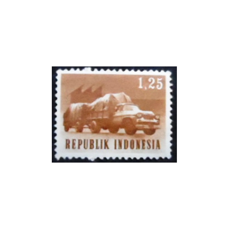 Selo postal da Indonésia de 1964 Lorry and Trailer anunciado