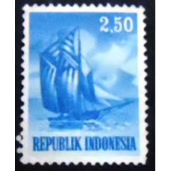 Selo postal da Indonésia de 1964 Buginese Sailing Boat anunciado