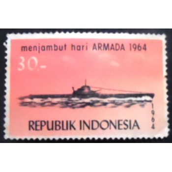 Selo postal da Indonésia de 1964 Navy Day 30 anunciado