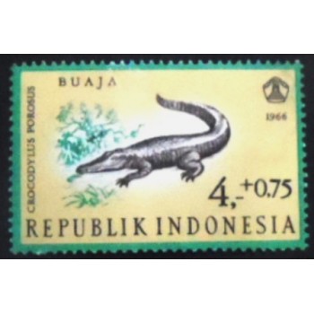 Selo postal da Indonésia de 1966 Saltwater Crocodile anunciado