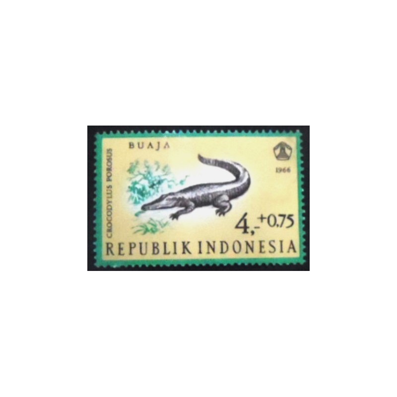 Selo postal da Indonésia de 1966 Saltwater Crocodile anunciado