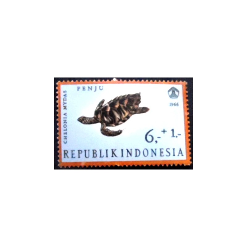 Selo postal da Indonésia de 1966 Green Sea Turtle anunciado