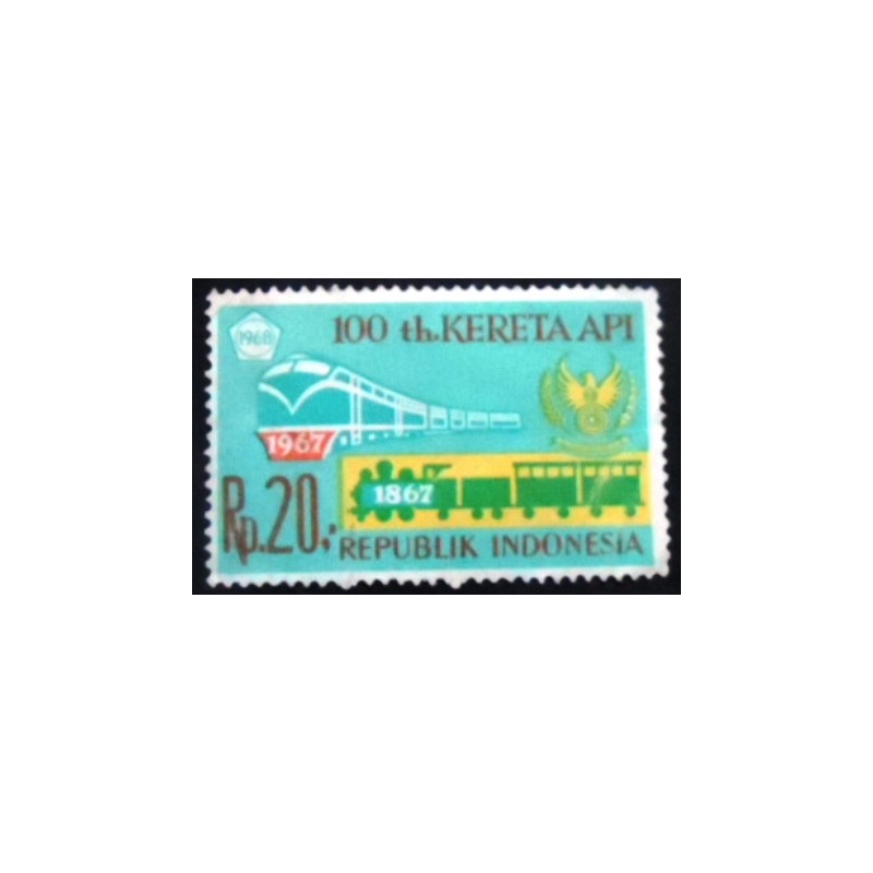 Selo postal da Indonésia de 1968 Indonesian Railways 20 anunciado