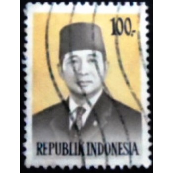 Selo postal da Indonésia de 1974 President Suharto 100 anunciado