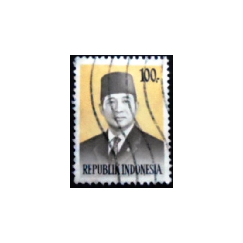 Selo postal da Indonésia de 1974 President Suharto 100 anunciado