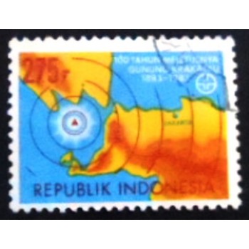 Selo postal da Indonésia de 1983 Krakatoa Volcanic Eruption anunciado