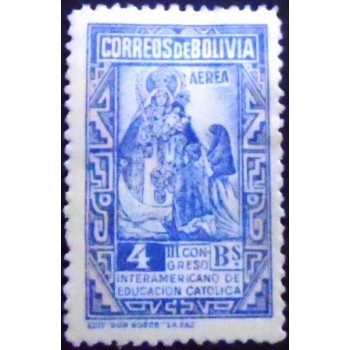 Selo postal anunciado da Bolívia de 1948 St. Madonna of Copacabana