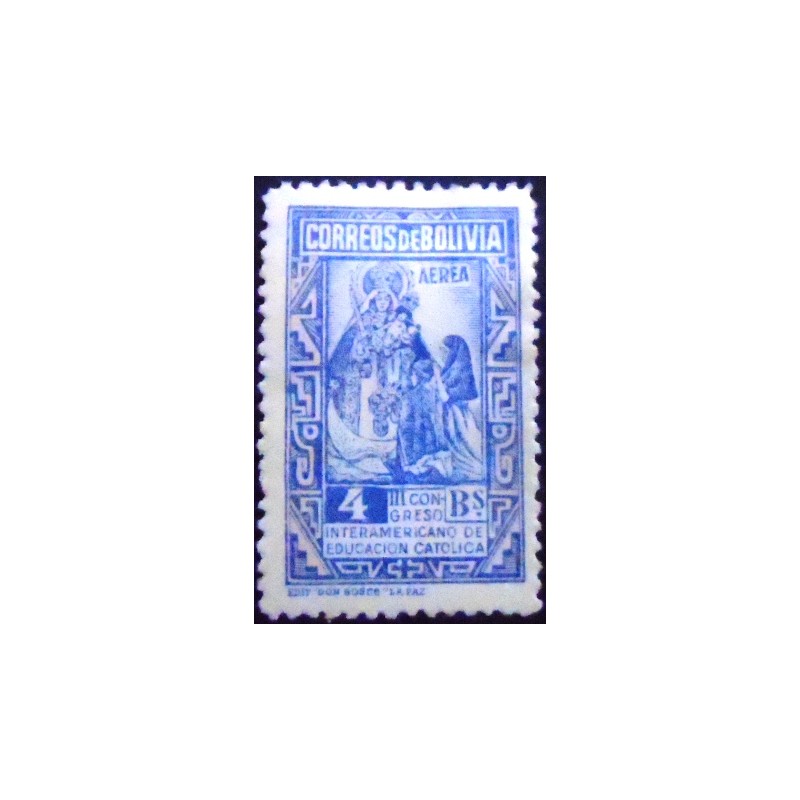 Selo postal anunciado da Bolívia de 1948 St. Madonna of Copacabana