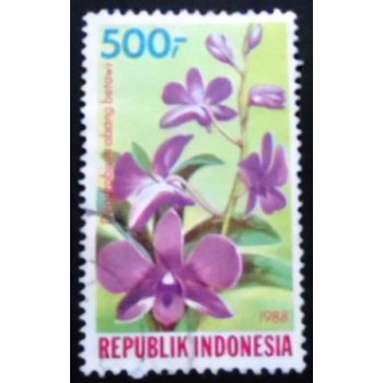 Selo postal da Indonésia de 1988 Dendrobium anunciado