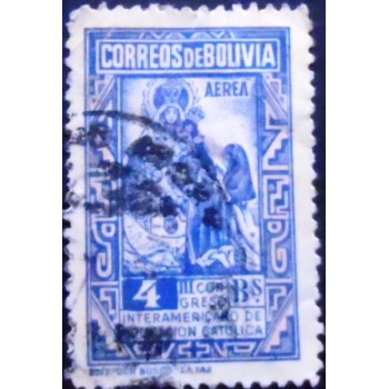 Selo postal anunciado da Bolívia de 1948 St. Madonna of Copacabana U