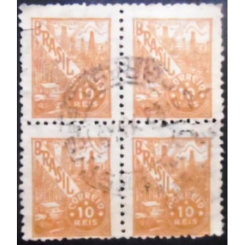 Quadra de selos postais do Brasil de 1941 Petróleo  anunciado