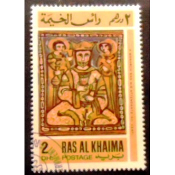 Selo postal de Ras Al Khaima de 1967 Cappella Palatina anunciado