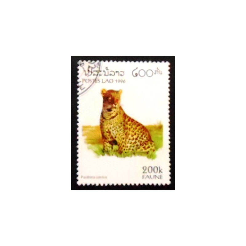 Selo postal do Laos de 1996 Leopard anunciado