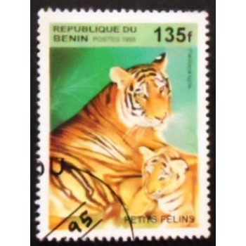 Selo postal do Benin de 1995 Tiger  anunciado