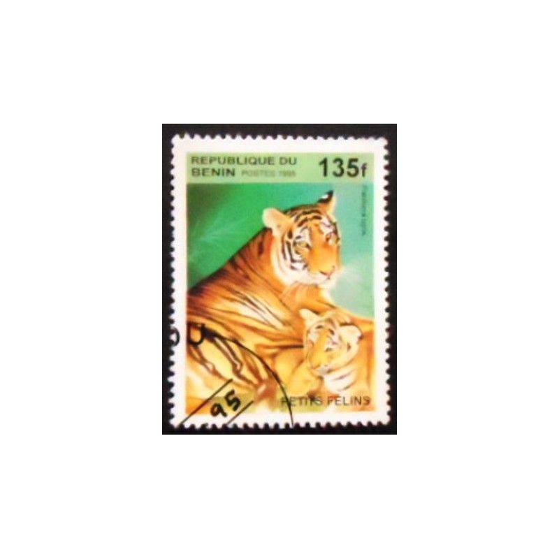 Selo postal do Benin de 1995 Tiger  anunciado