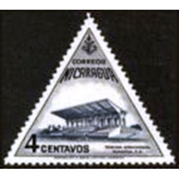 Selo postal da Nicarágua de 1947 Race stand anunciado
