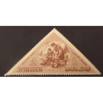 Selo postal da Jordânia de 1964 Practicing knots anunciado